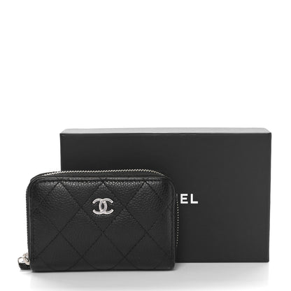 Chanel Caviar Quilted Zip Coin Purse Black 11 of 11