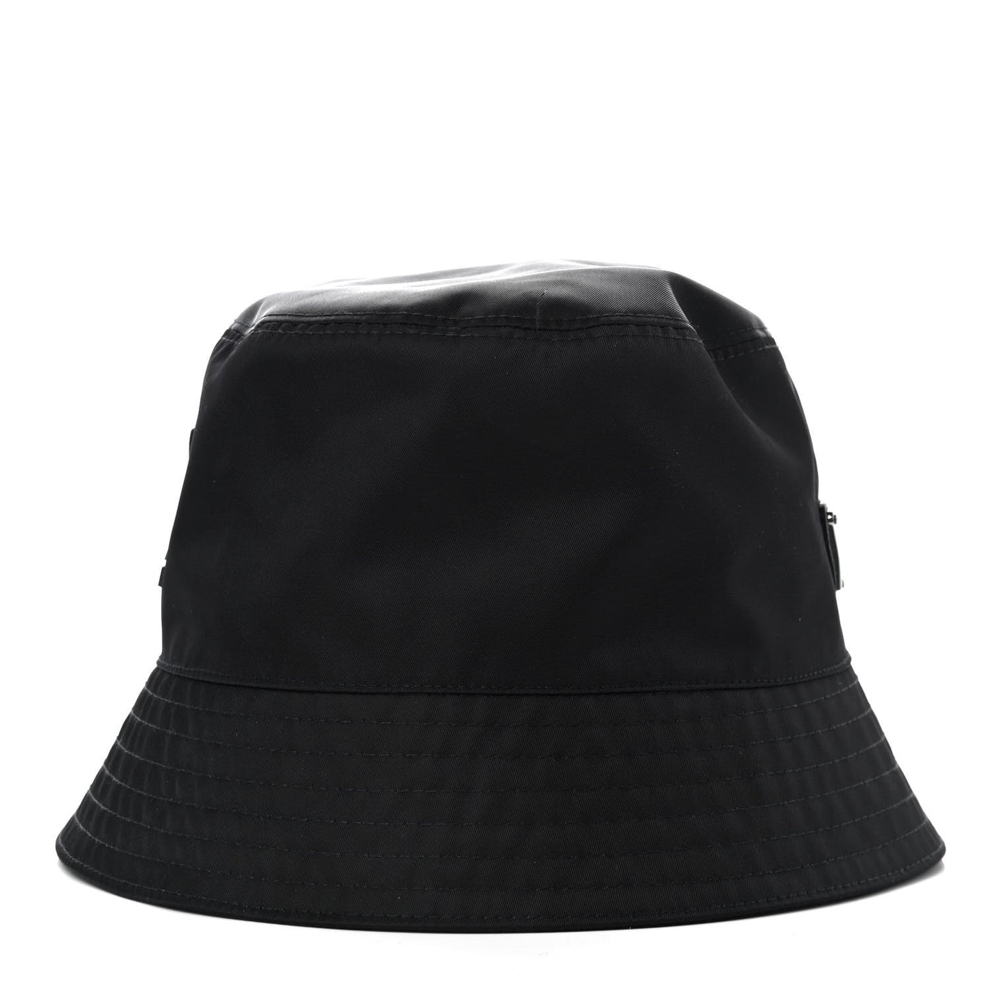 Re-Nylon Saffiano Metal Triangle Logo Mens Bucket Hat L Black
