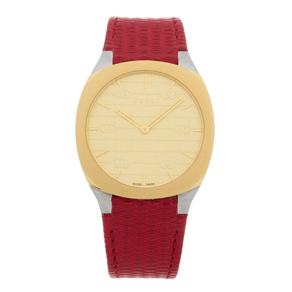 Gucci Stainless Steel Calfskin 34mm 25H Quartz Watch Red 1 of 4