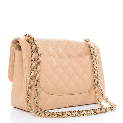 Chanel Caviar Quilted Jumbo Double Flap Beige Clair 3 of 18
