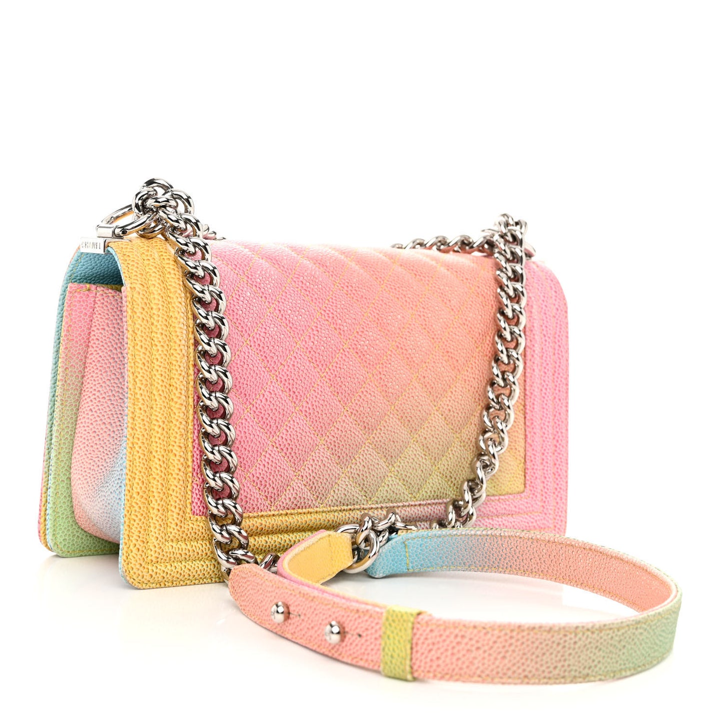 Caviar Quilted Medium Cuba Rainbow Boy Flap Multicolor