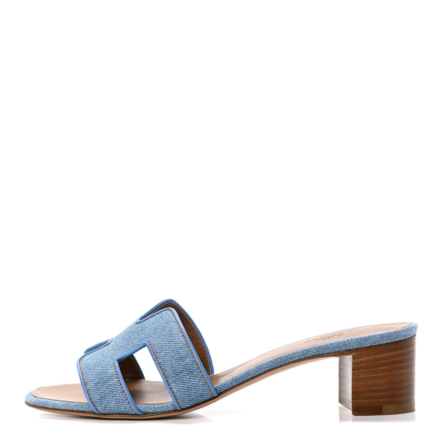 Hermes Denim Oasis Sandals 36.5 Bleu Clair 1 of 4