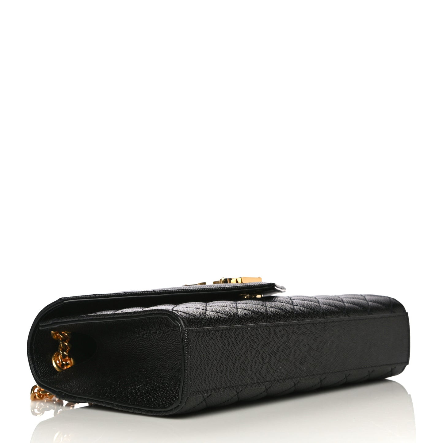 Grain De Poudre Textured Mixed Matelasse Triquilt Medium Monogram Satchel Black