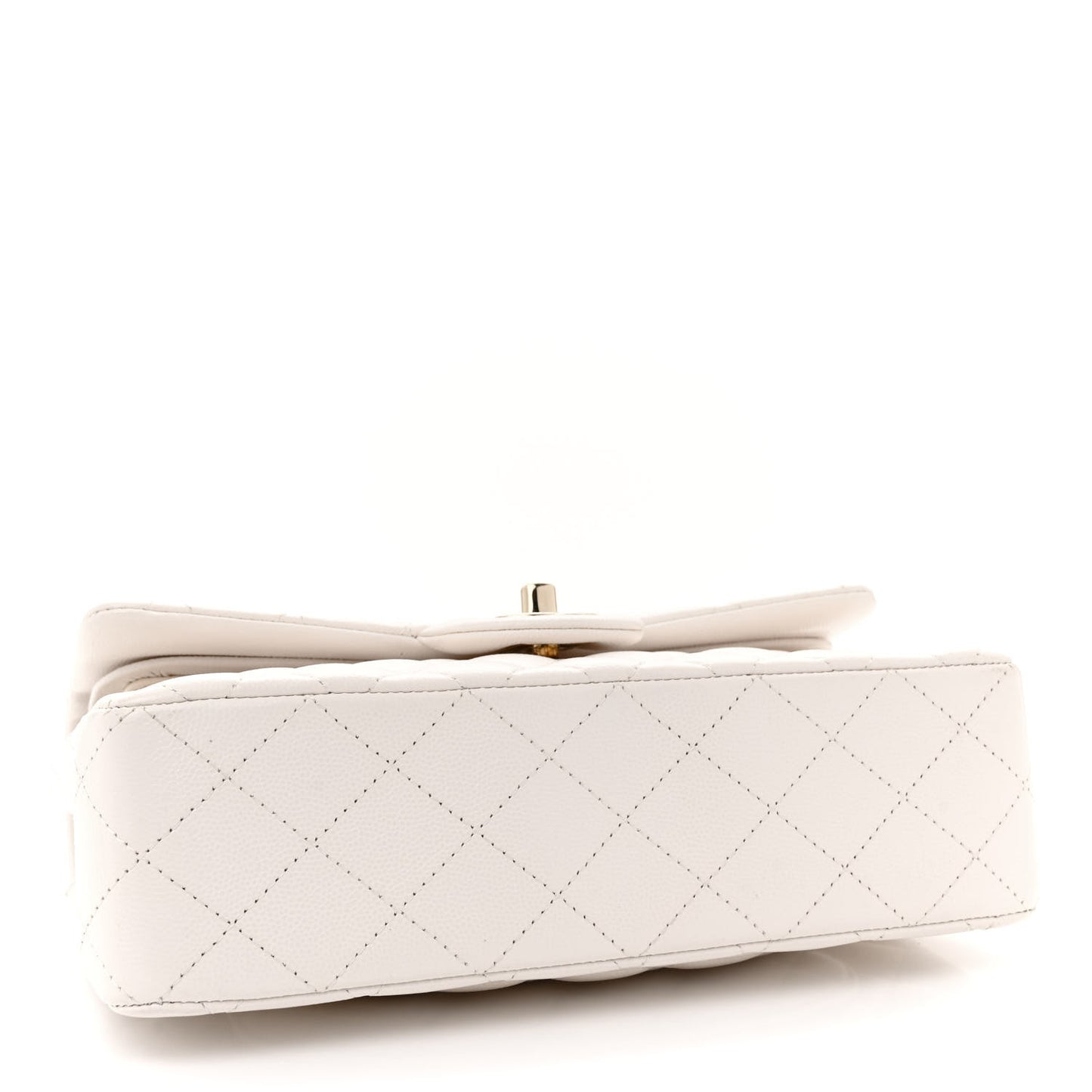 Caviar Quilted Small Double Flap White
