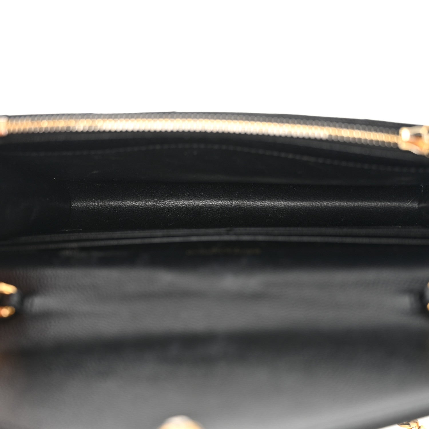 Saint Laurent Grain De Poudre Matelasse Chevron Monogram Envelope Chain Wallet Black 5 of 14