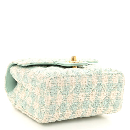 Chanel Tweed Handle Crush Top Handle Flap Bag Light Blue Ecru 4 of 10