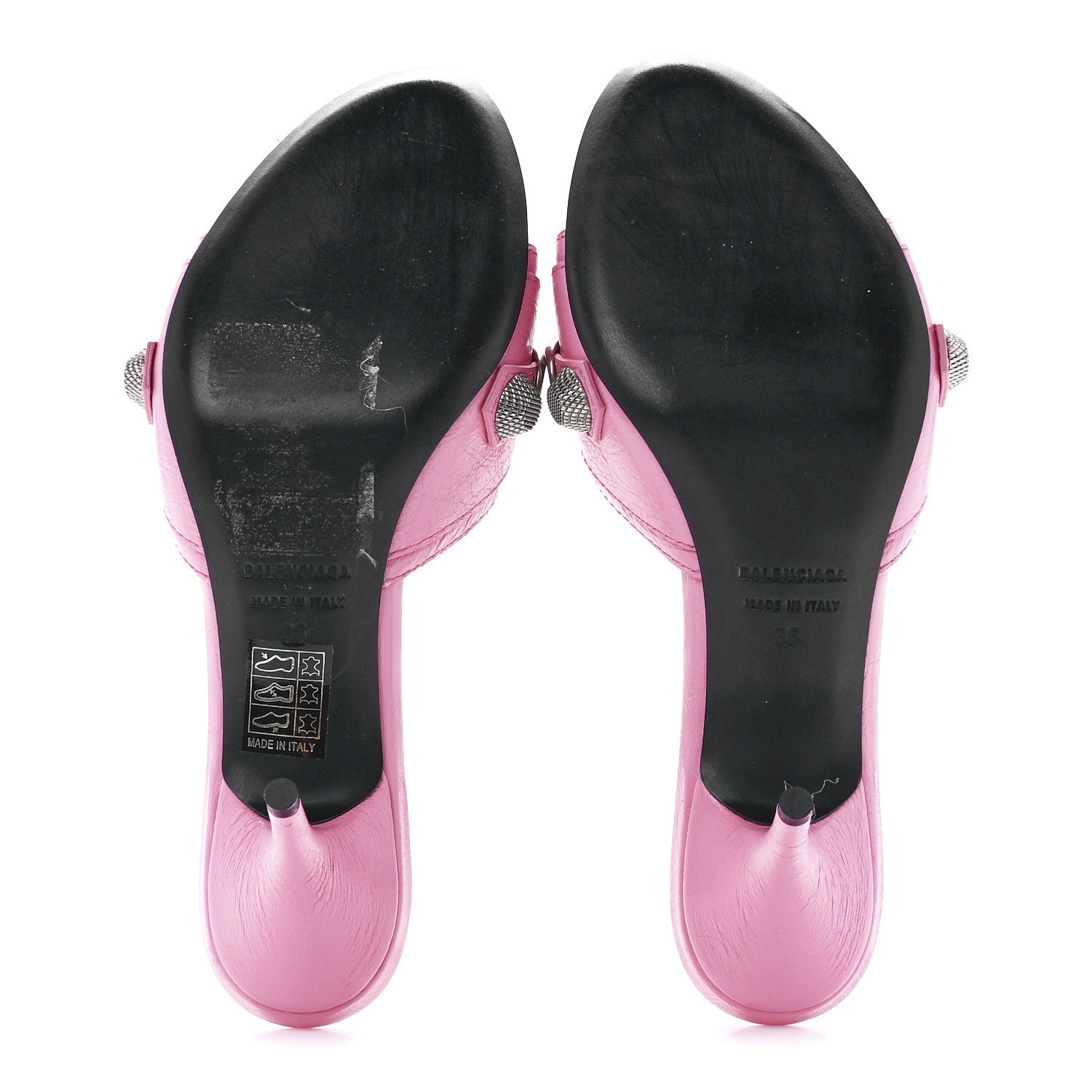 Balenciaga Agneau Arena Cagole 50mm Slide Sandals 36 Sweet Pink 7 of 9