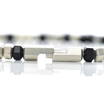 David Yurman Sterling Silver Rubber Hex Bead Bracelet Black 4 of 6