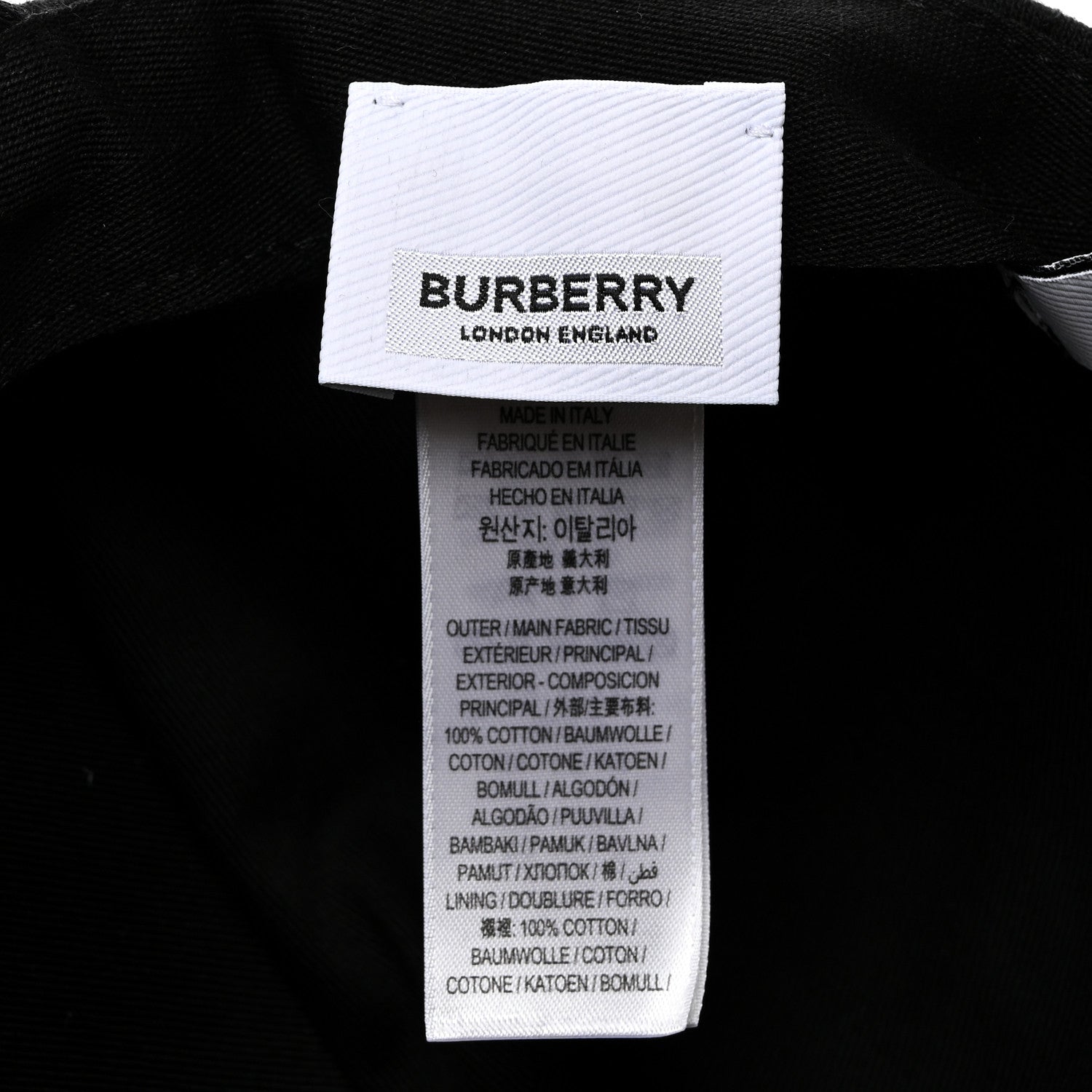 Burberry Cotton Twil TB Monogram Baseball Hat M Black 8 of 10