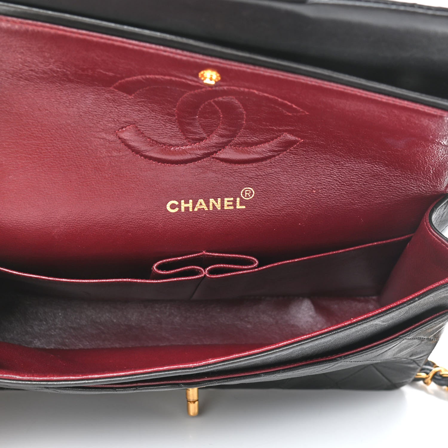 Chanel Lambskin Quilted Medium Double Flap Black 6 of 11