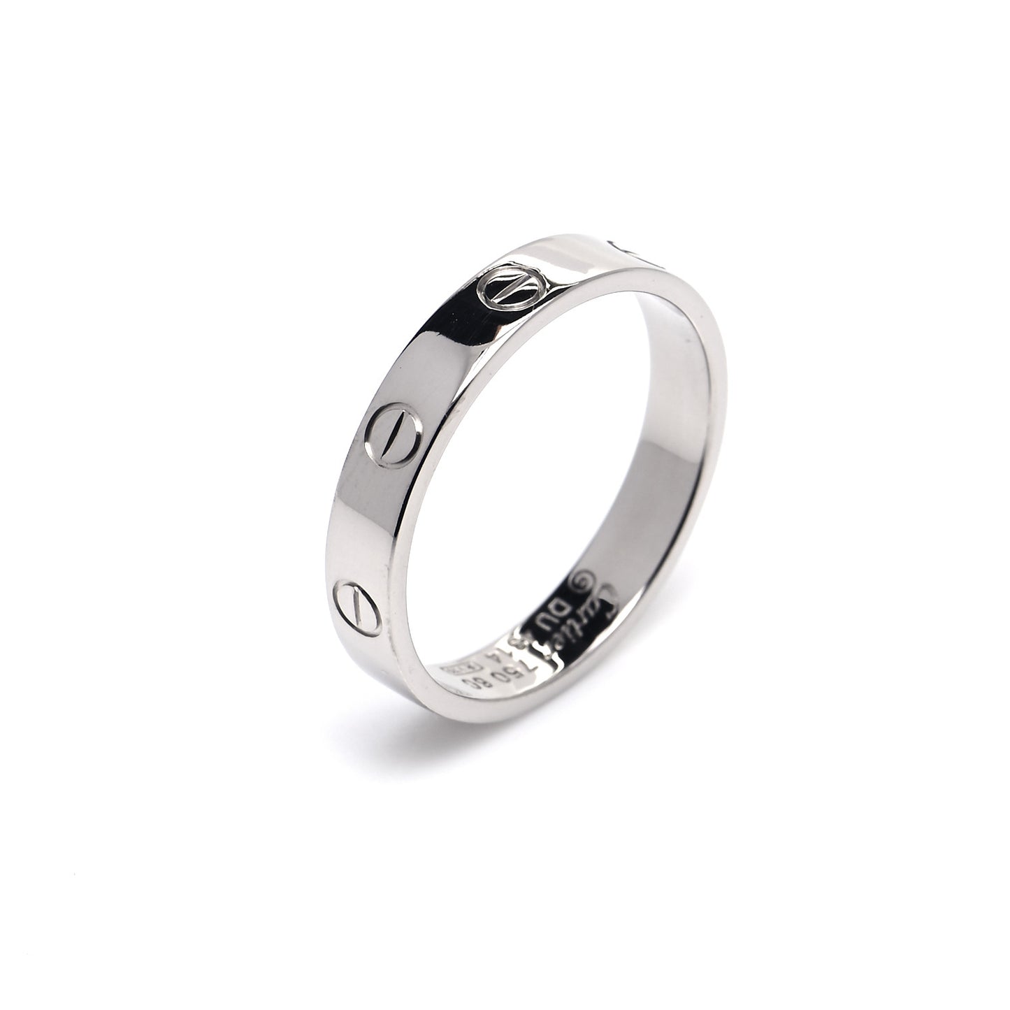 18K White Gold 3.5mm LOVE Wedding Band Ring 60 9