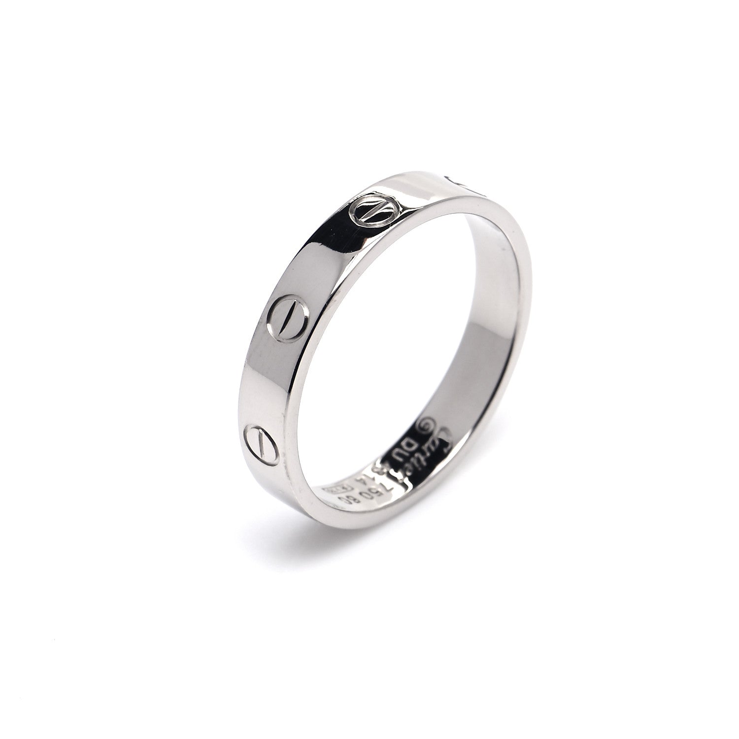 Cartier 18K White Gold 3.5mm LOVE Wedding Band Ring 60 9 5 of 5