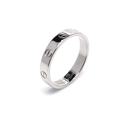 Cartier 18K White Gold 3.5mm LOVE Wedding Band Ring 60 9 5 of 5