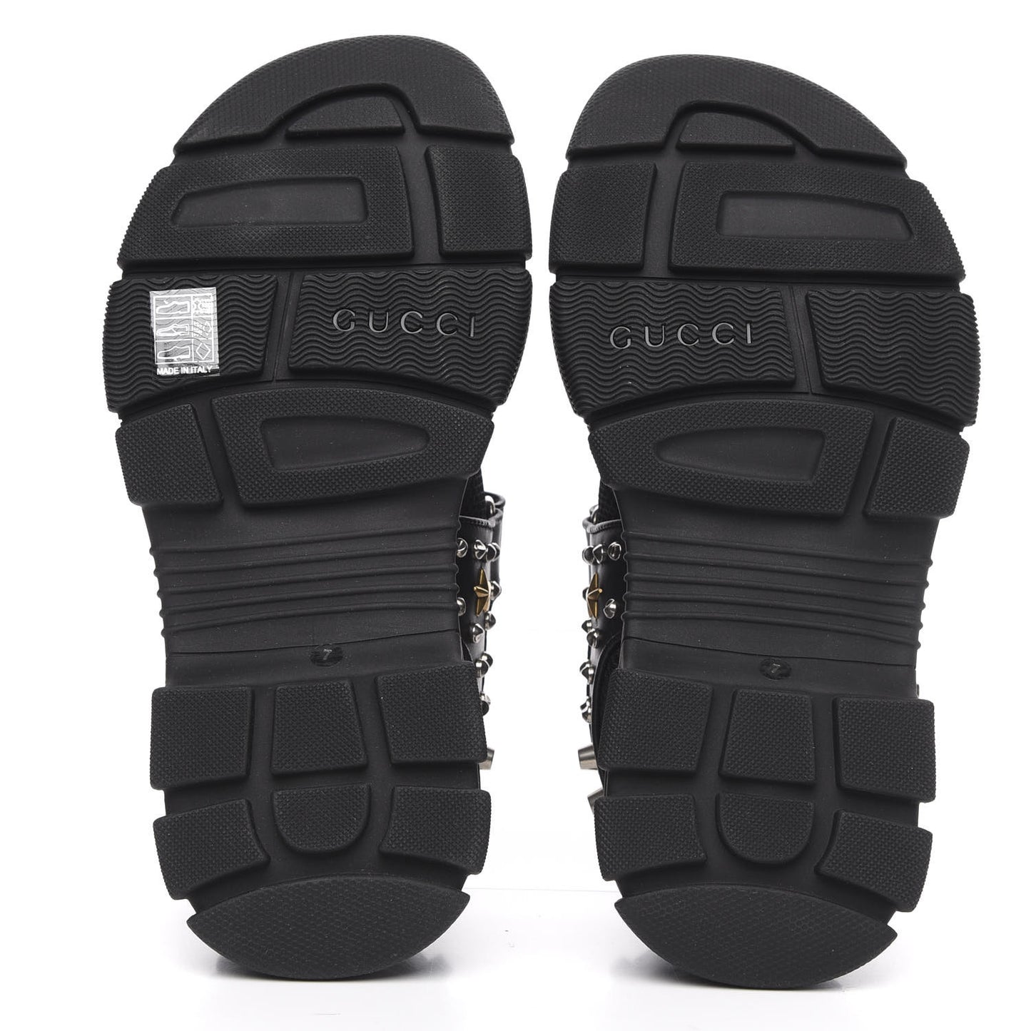 Technical Studded Canvas Calfskincandals 7 Black