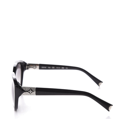 Louis Vuitton Strass Heather Cat Eye Sunglasses Z0594E Black 3 of 9