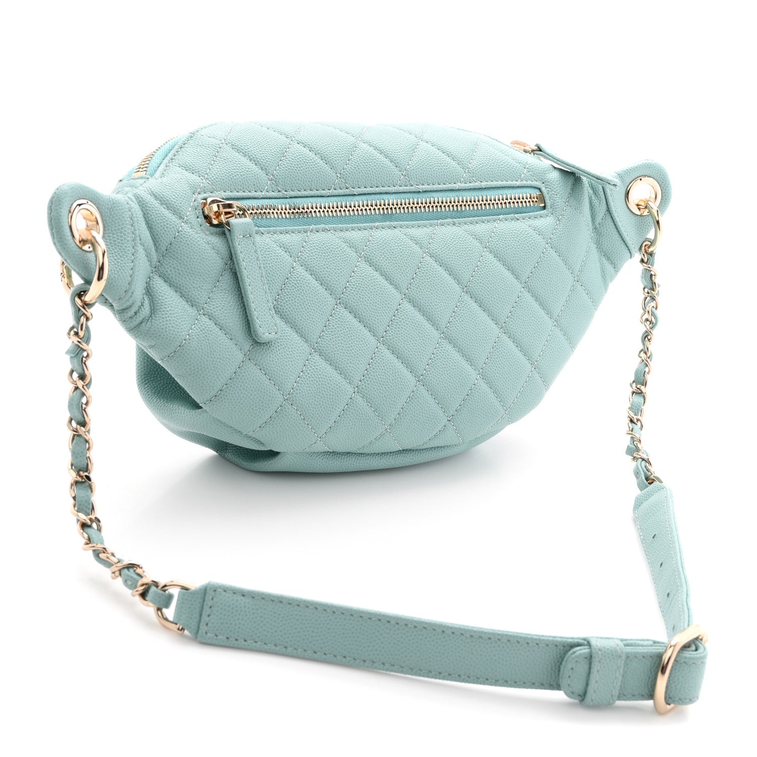 Chanel Caviar Quilted Filigree Waist Bag Light Blue 3 of 10