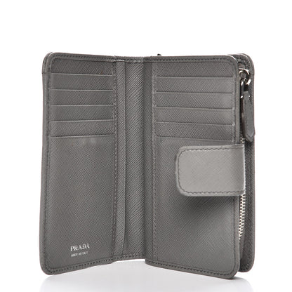Prada Saffiano Metal Compact Wallet Marmo 5 of 11