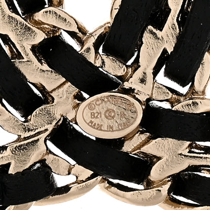 Chanel Lambskin Crystal CC Chain Brooch Black Gold 3 of 3