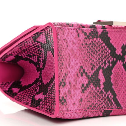 Balenciaga Shiny Calfskin Python Effect Small Hourglass Top Handle Bag Fuchsia Black 8 of 8