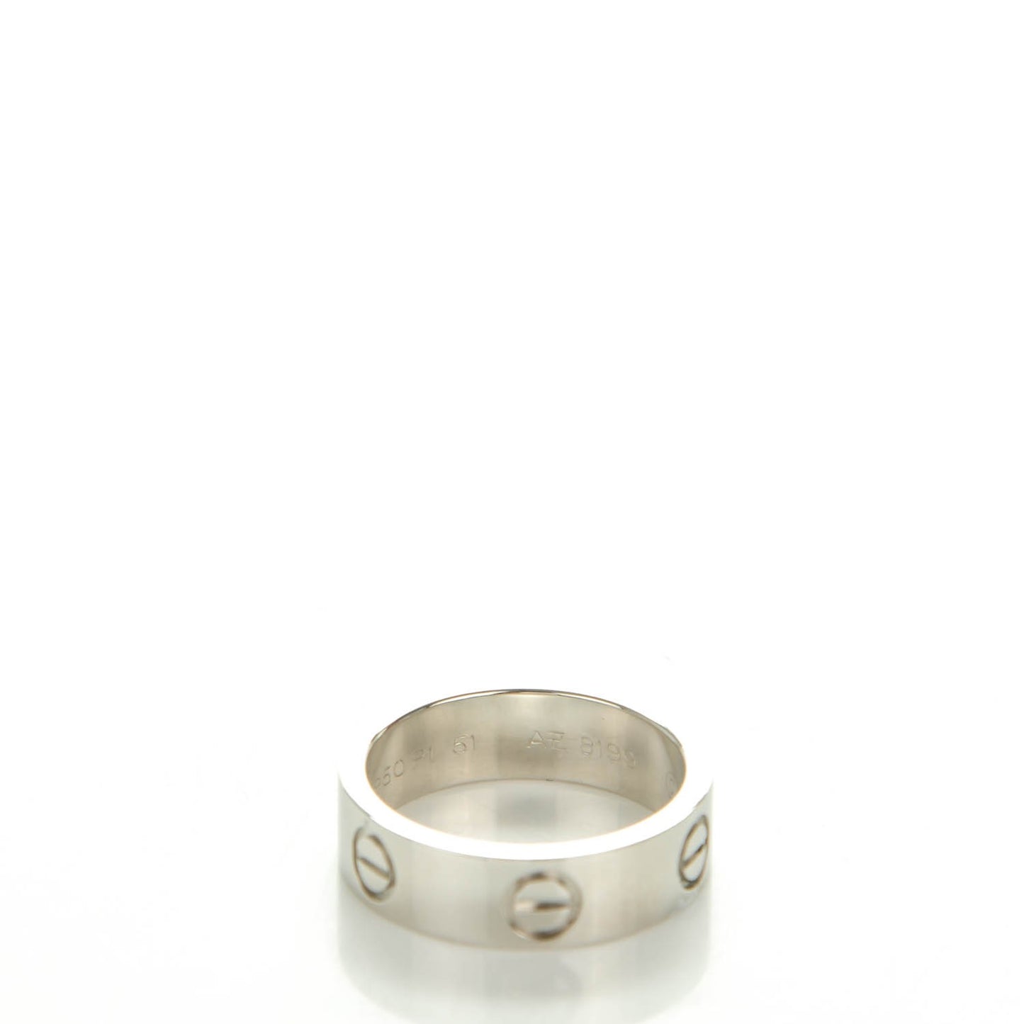 Platinum 5.5mm LOVE Ring 51 5.75