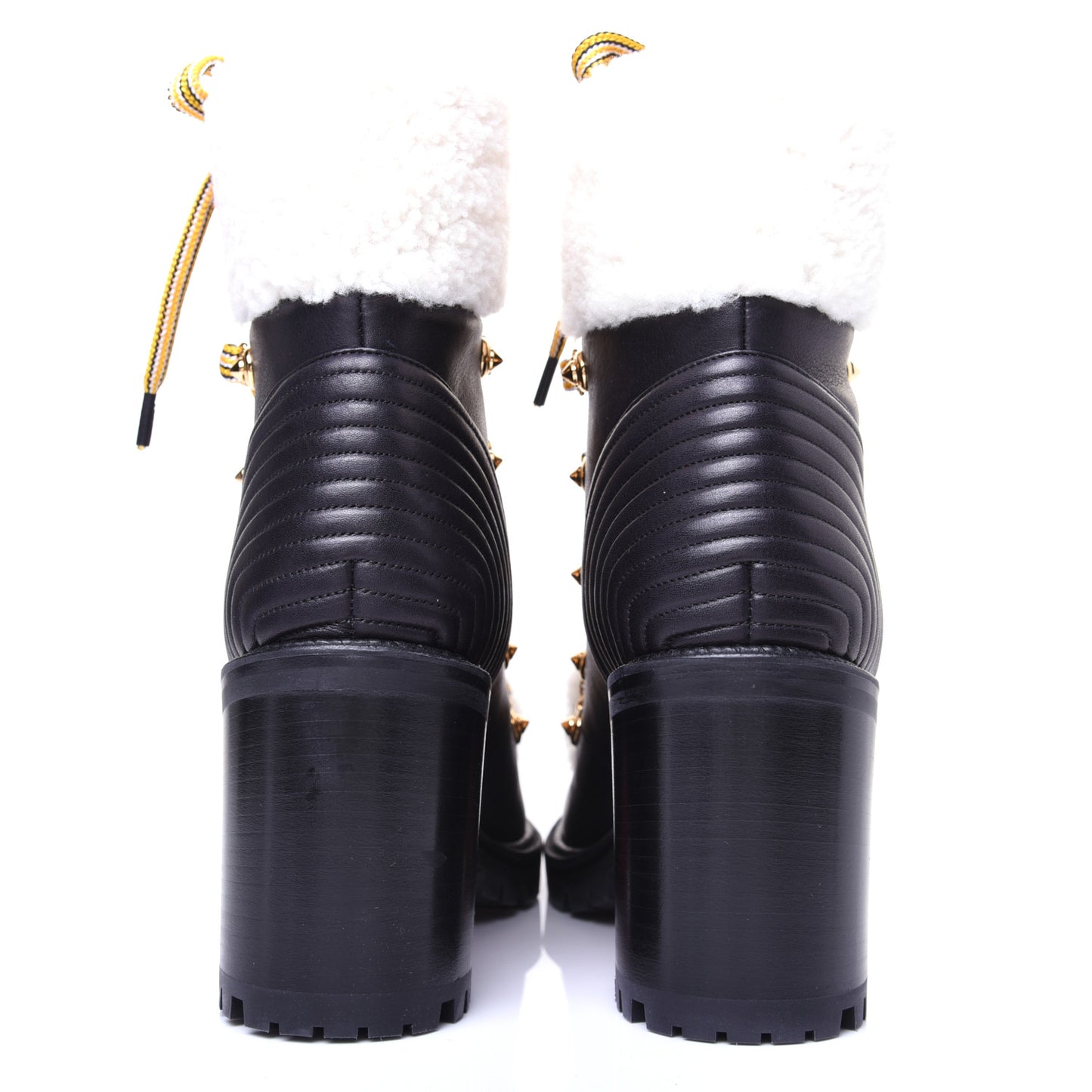 Calfskin Shearling Yetita 70 Hiker Booties 38 Black