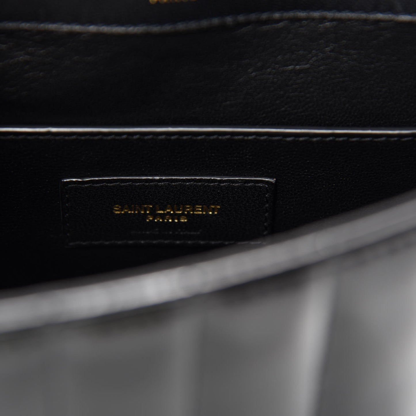 Patent Calfskin Matelasse Monogram Medium Vicky Chain Bag Black