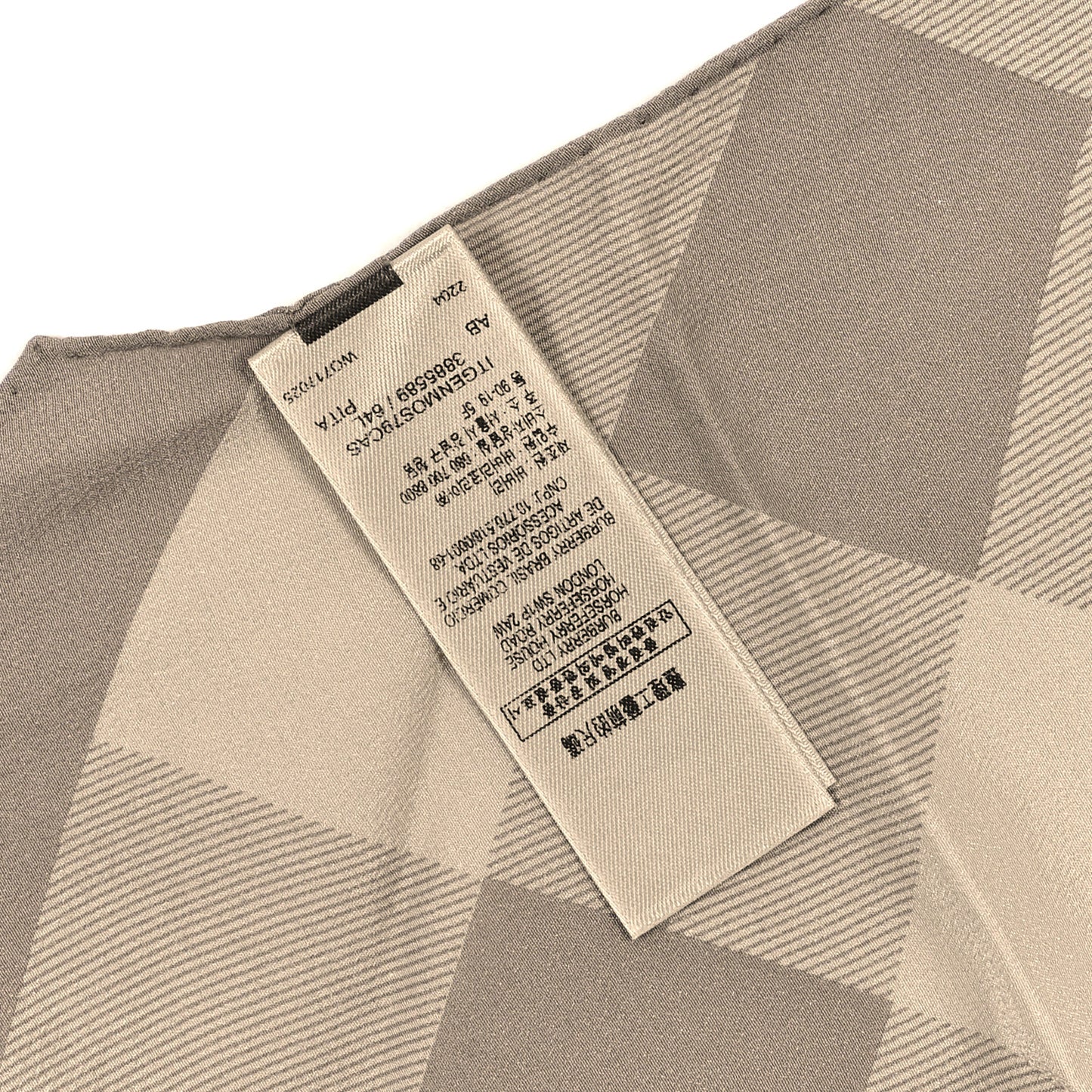 Silk Giant Check Scarf Pale Trench