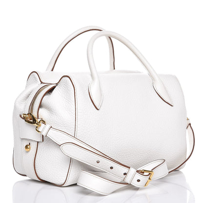 Prada Vitello Daino Medium Top Handle Bag White 3 of 9