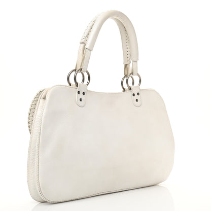 Christian Dior Calfskin Braided Gaucho Double Saddle Bag White 3 of 17