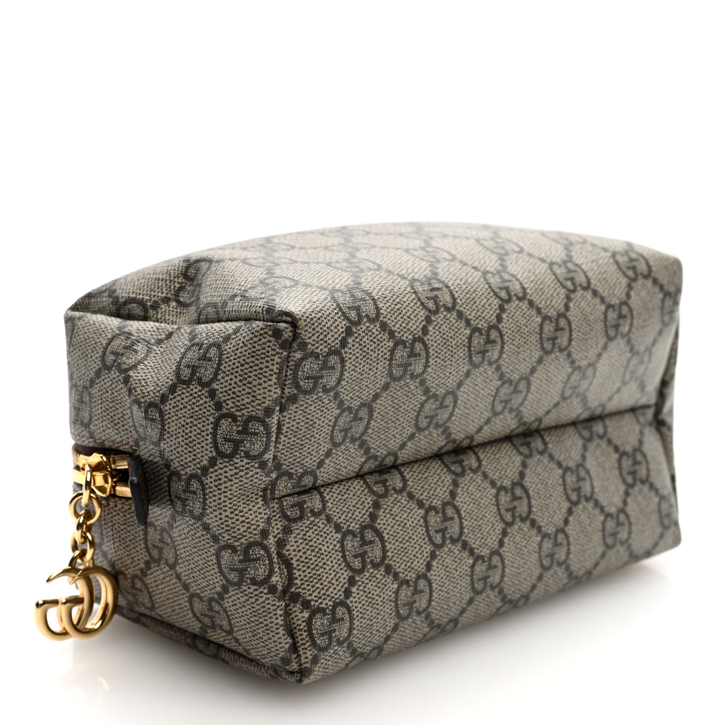 Soft GG Supreme Monogram Calfskin Small Ophidia Cosmetic Case Beige Ebony New Acero
