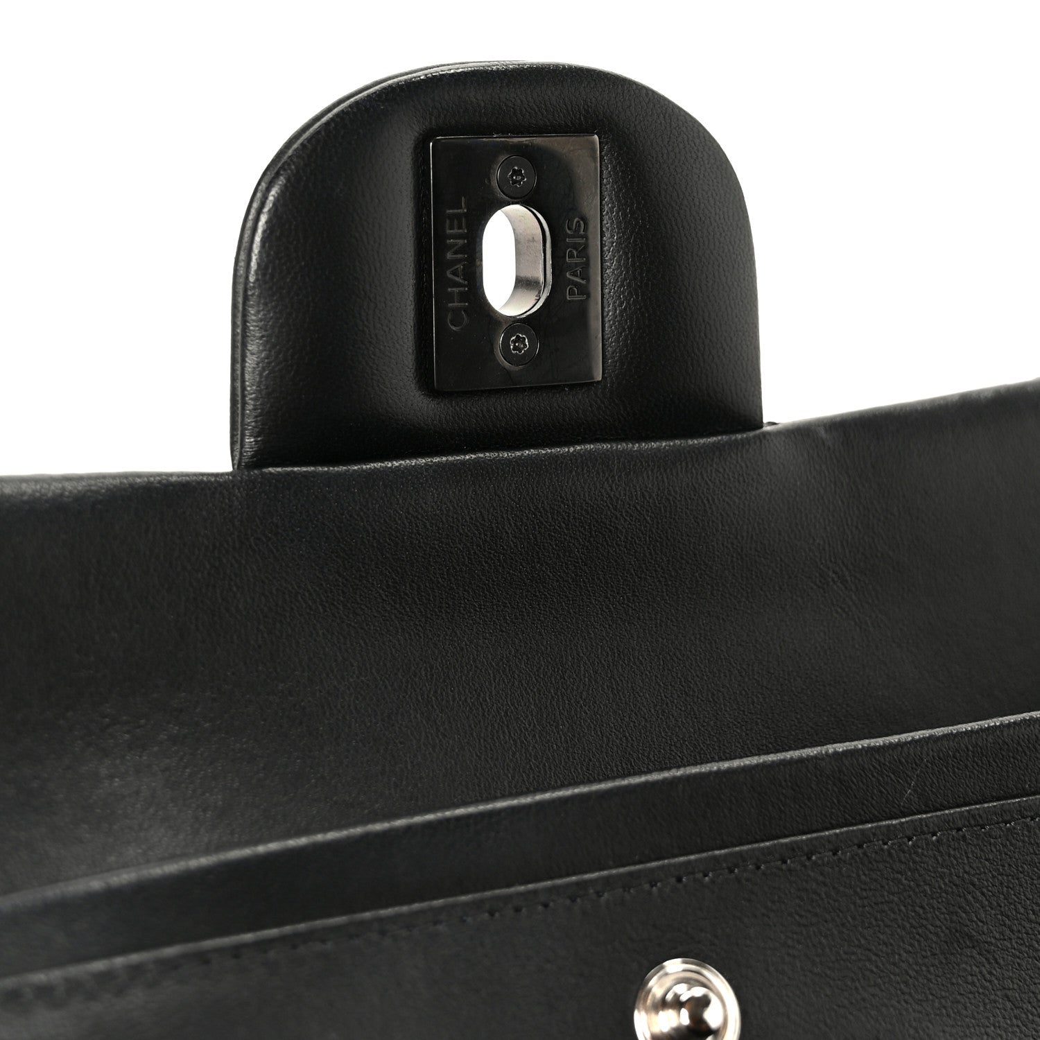 Chanel Lambskin Quilted Medium Double Flap So Black 7 of 11