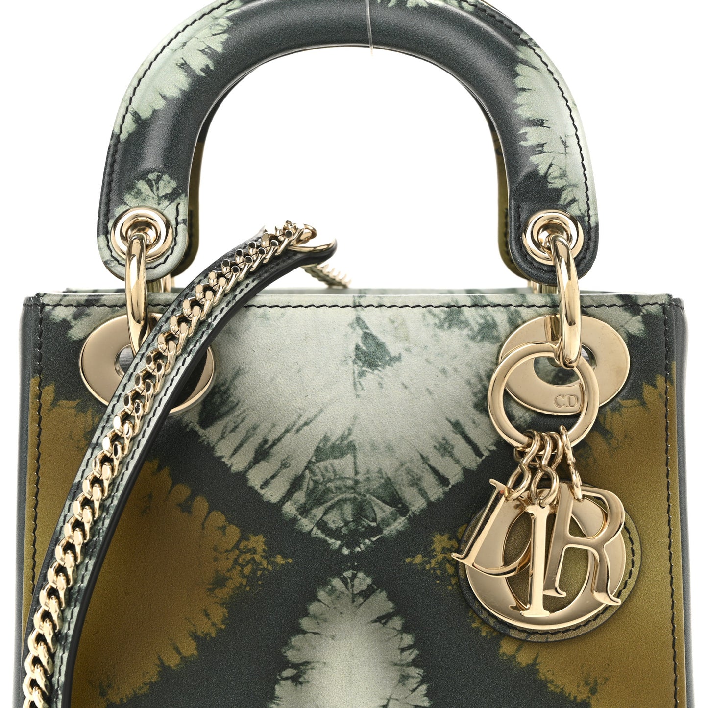 Calfskin Tie Dye Mini Lady Dior Green Multicolor