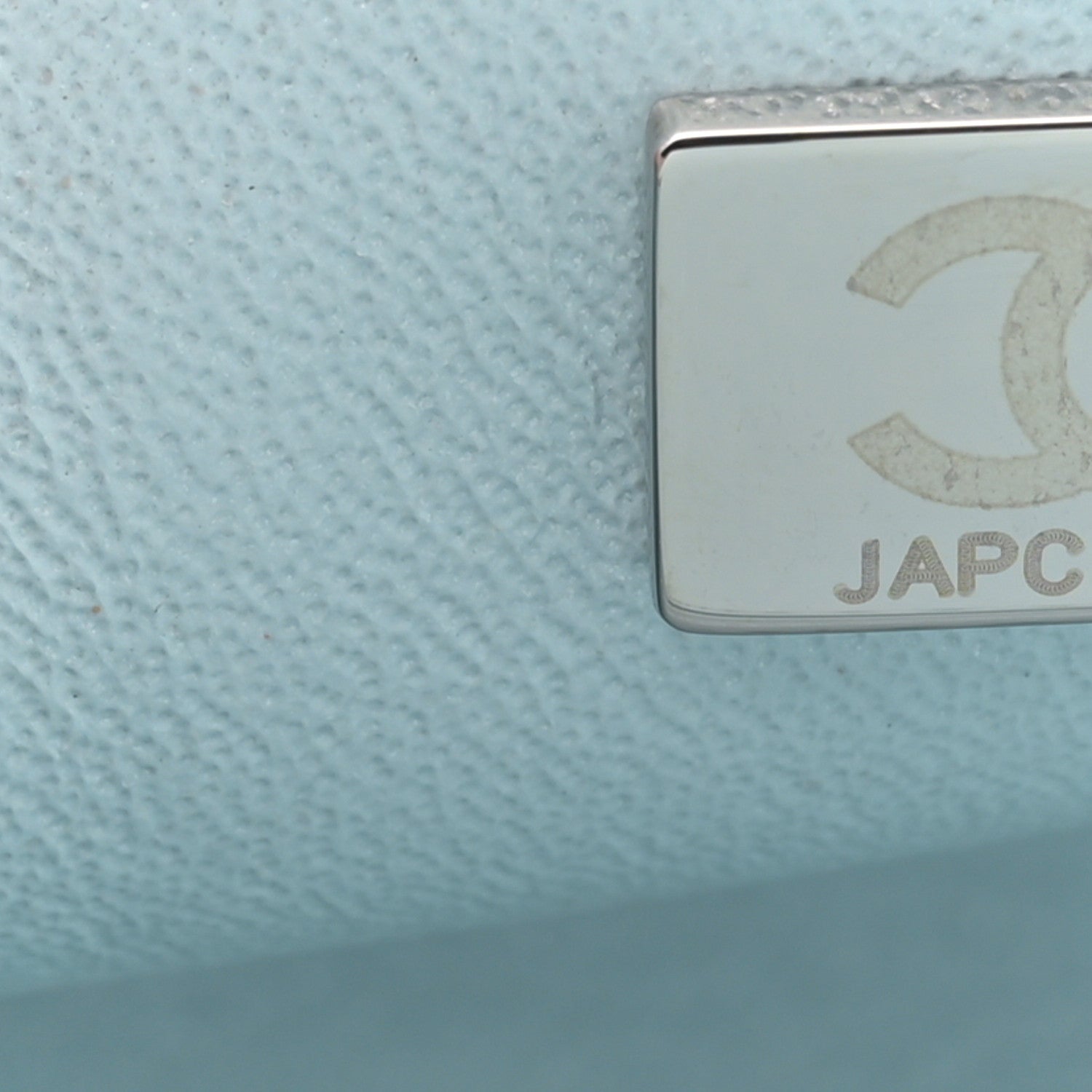 Chanel Perforated Lambskin Quilted Mini Rectangular Flap Light Blue Light Purple White 7 of 11