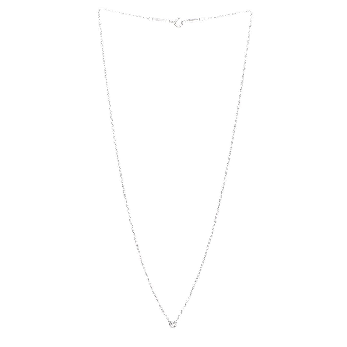 Sterling Silver Diamond .05ct Elsa Peretti Diamonds by the Yard Pendant Necklace