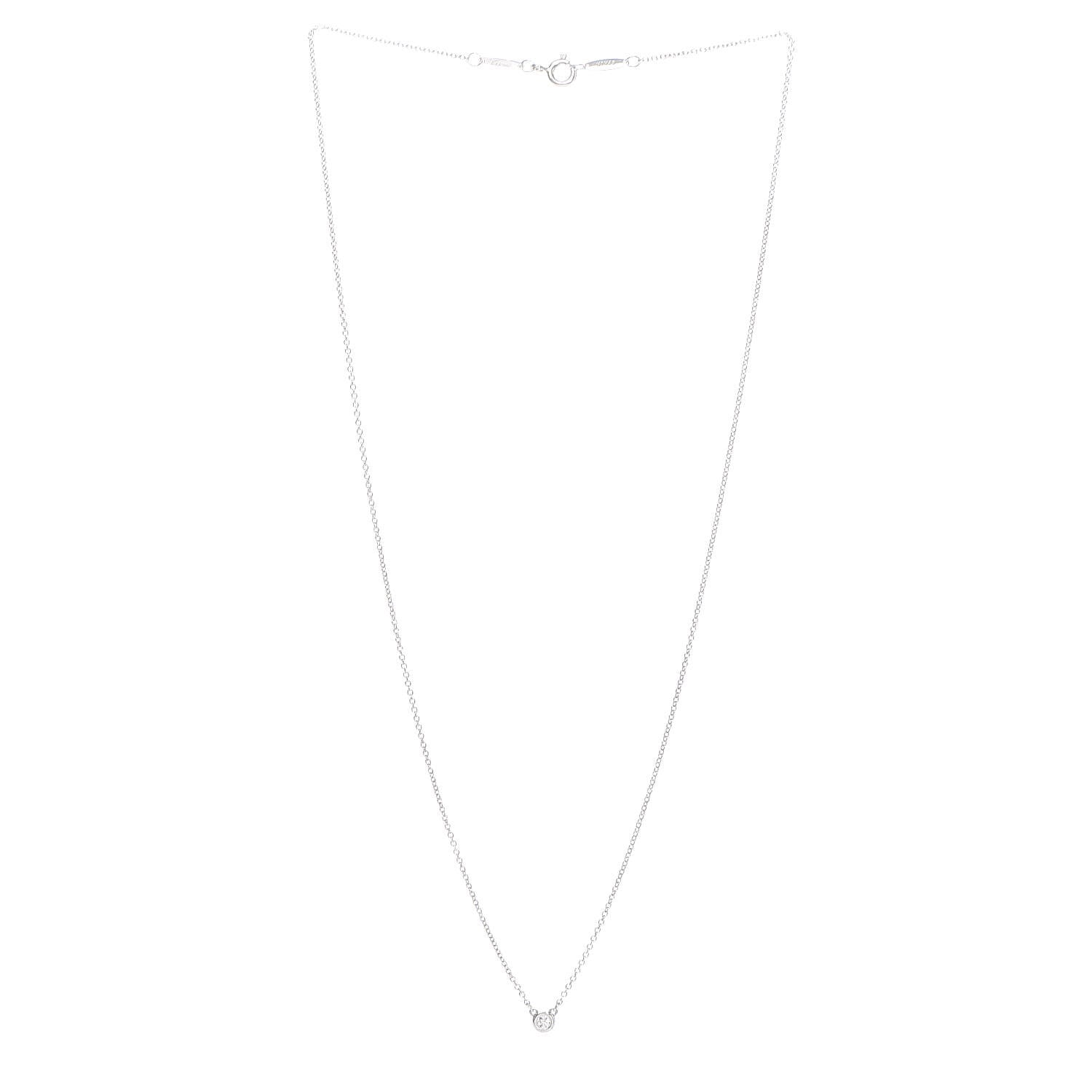 Tiffany Sterling Silver Diamond .05ct Elsa Peretti Diamonds by the Yard Pendant Necklace 3 of 6