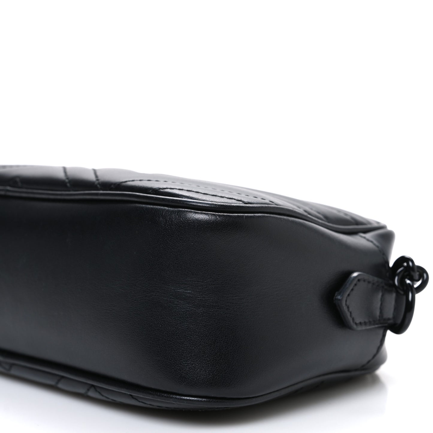 Calfskin Matelasse Monochrome Small GG Marmont Chain Shoulder Bag Black
