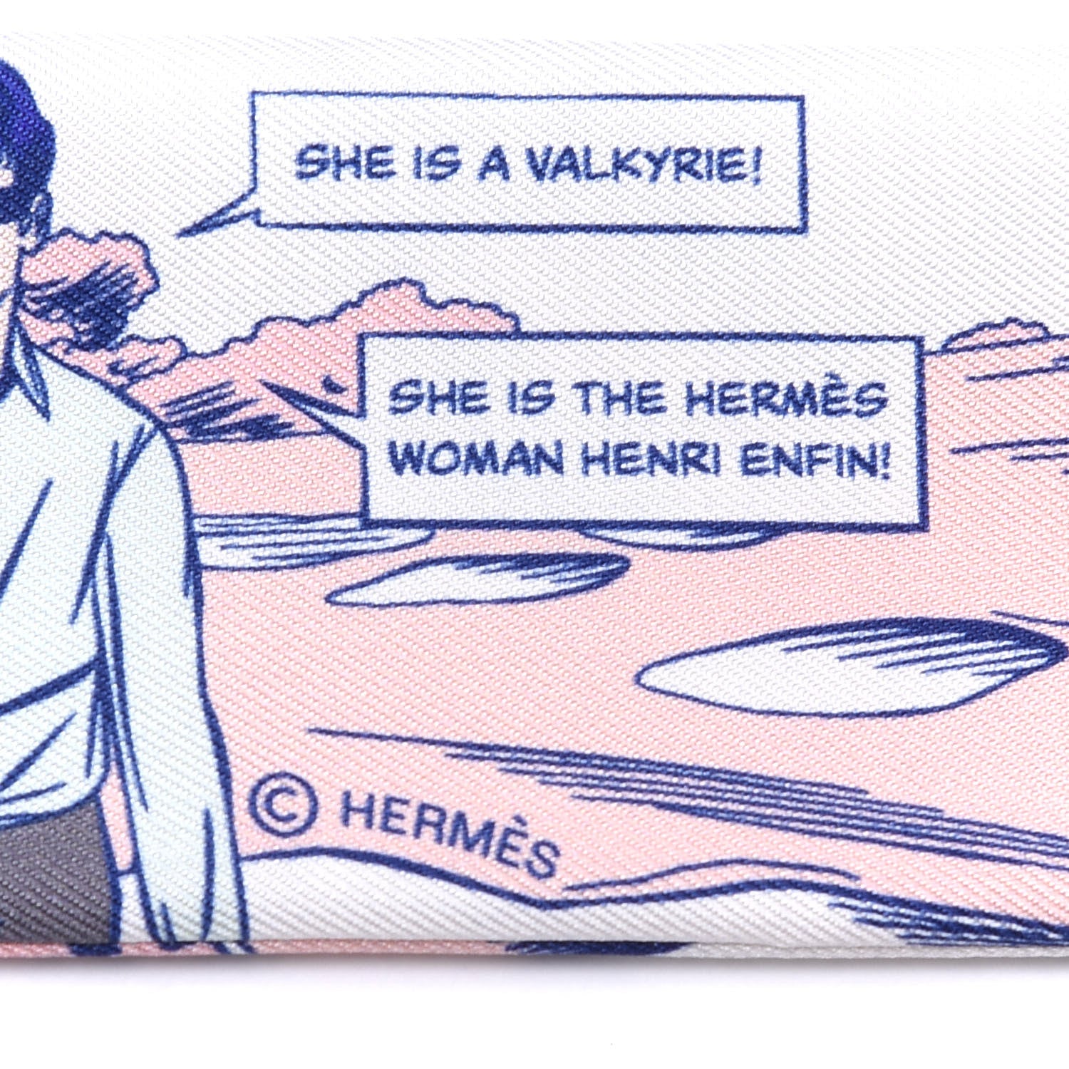 Hermes Silk Wow Twilly Gris Rose Vert 4 of 4