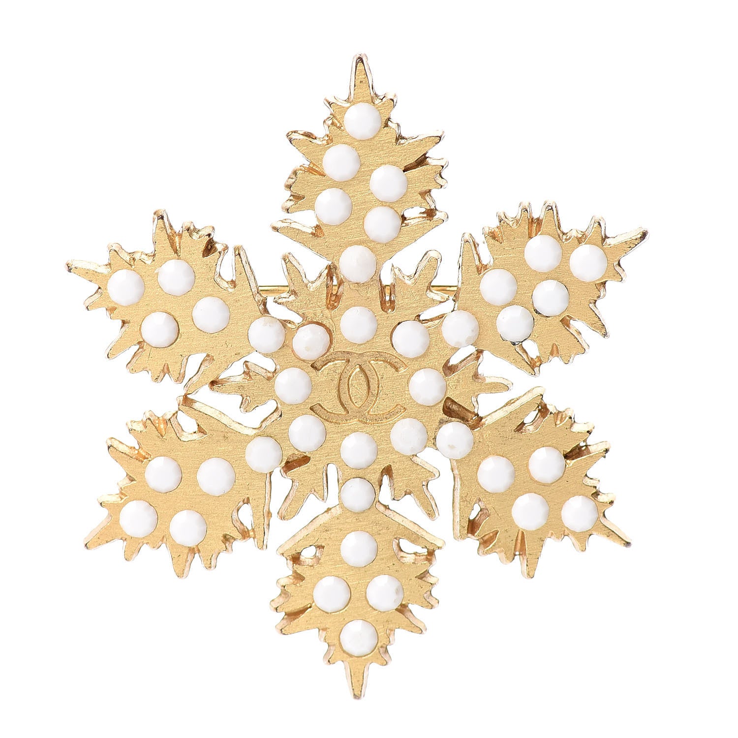 Chanel Snowflake CC Brooch Gold 1 of 4