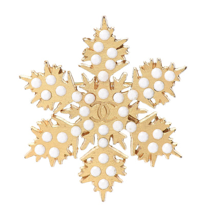 Chanel Snowflake CC Brooch Gold 1 of 4
