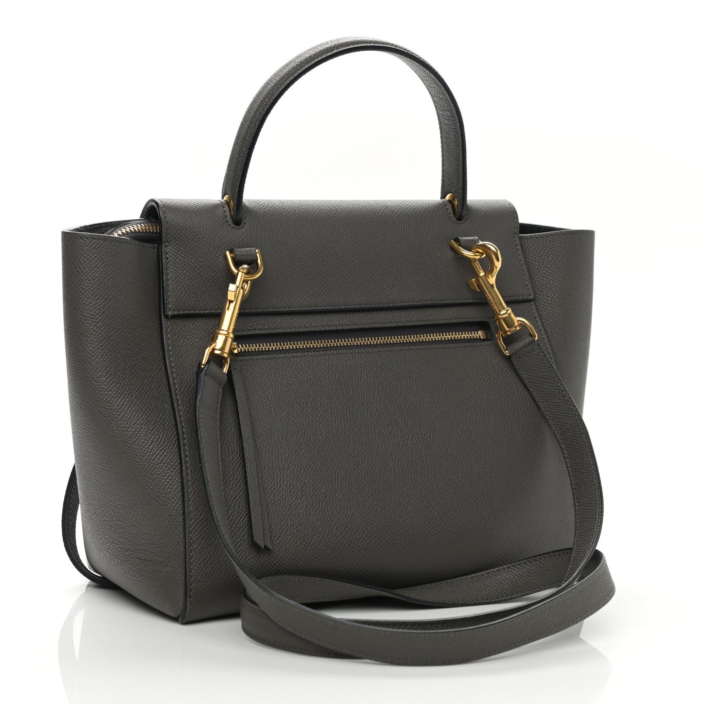 Grained Calfskin Micro Belt Bag Grey