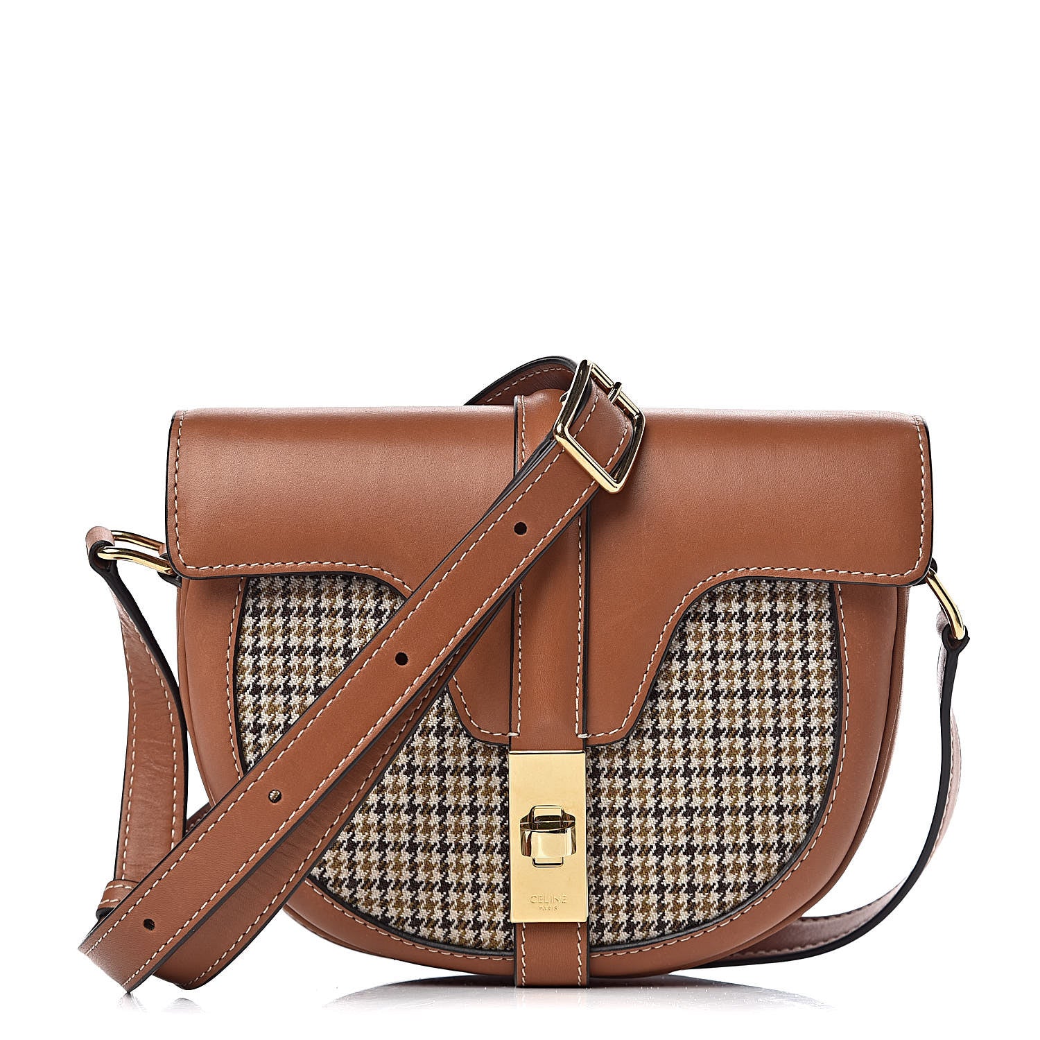 Celine Natural Calfskin Tweed Besace Small 16 Tan 1 of 12