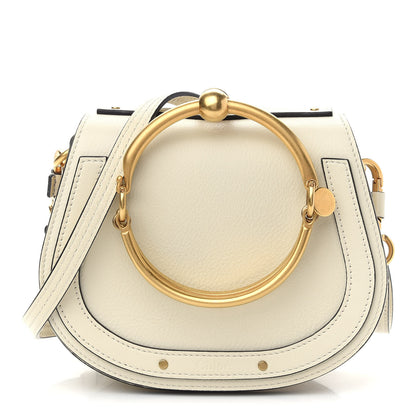 Chloe Calfskin Suede Small Nile Bracelet Bag Off White 1 of 8