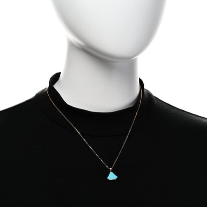 Bulgari 18K Rose Gold Diamond Turquoise Divas' Dream Pendant Necklace 2 of 6
