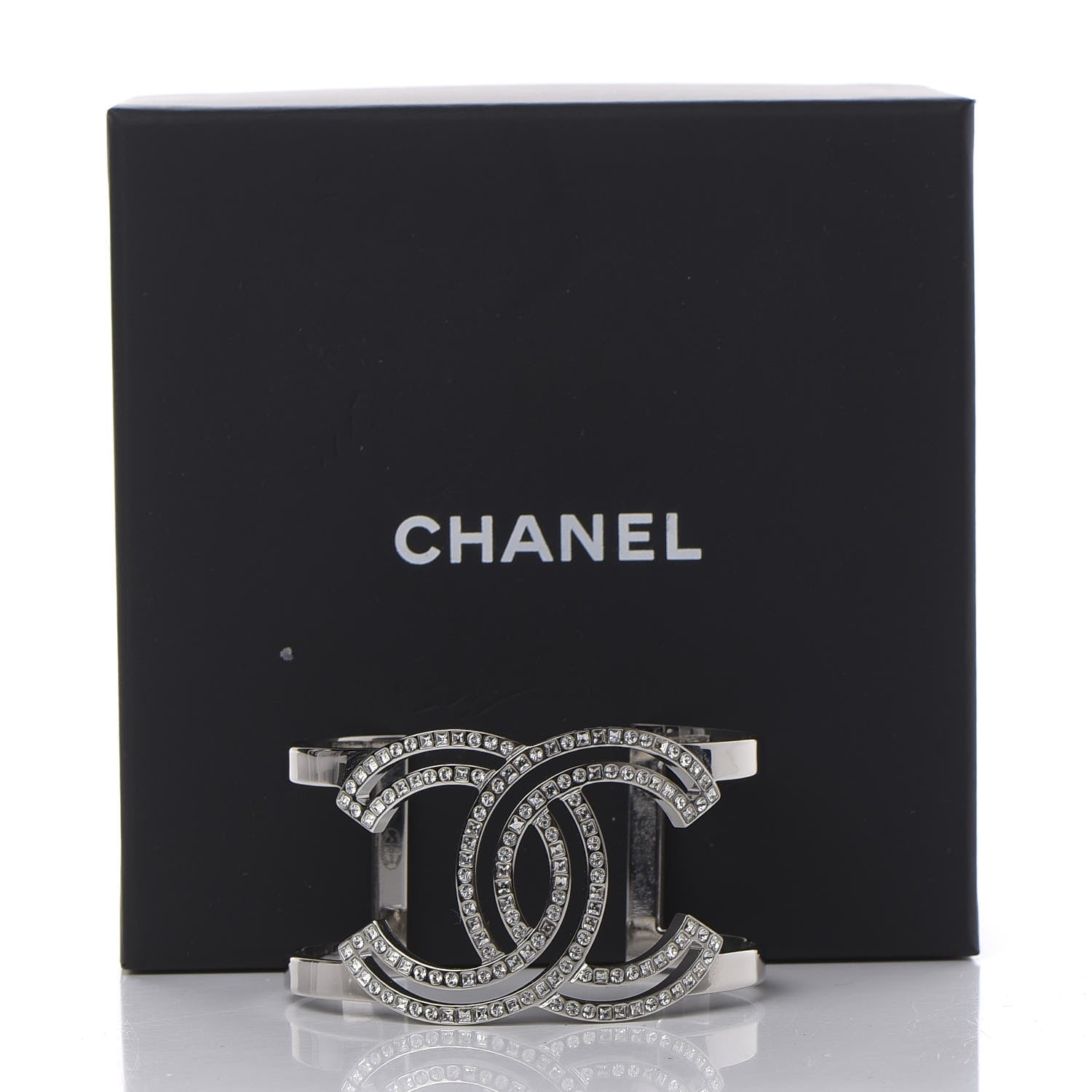 Chanel Crystal CC Cuff Silver 5 of 5