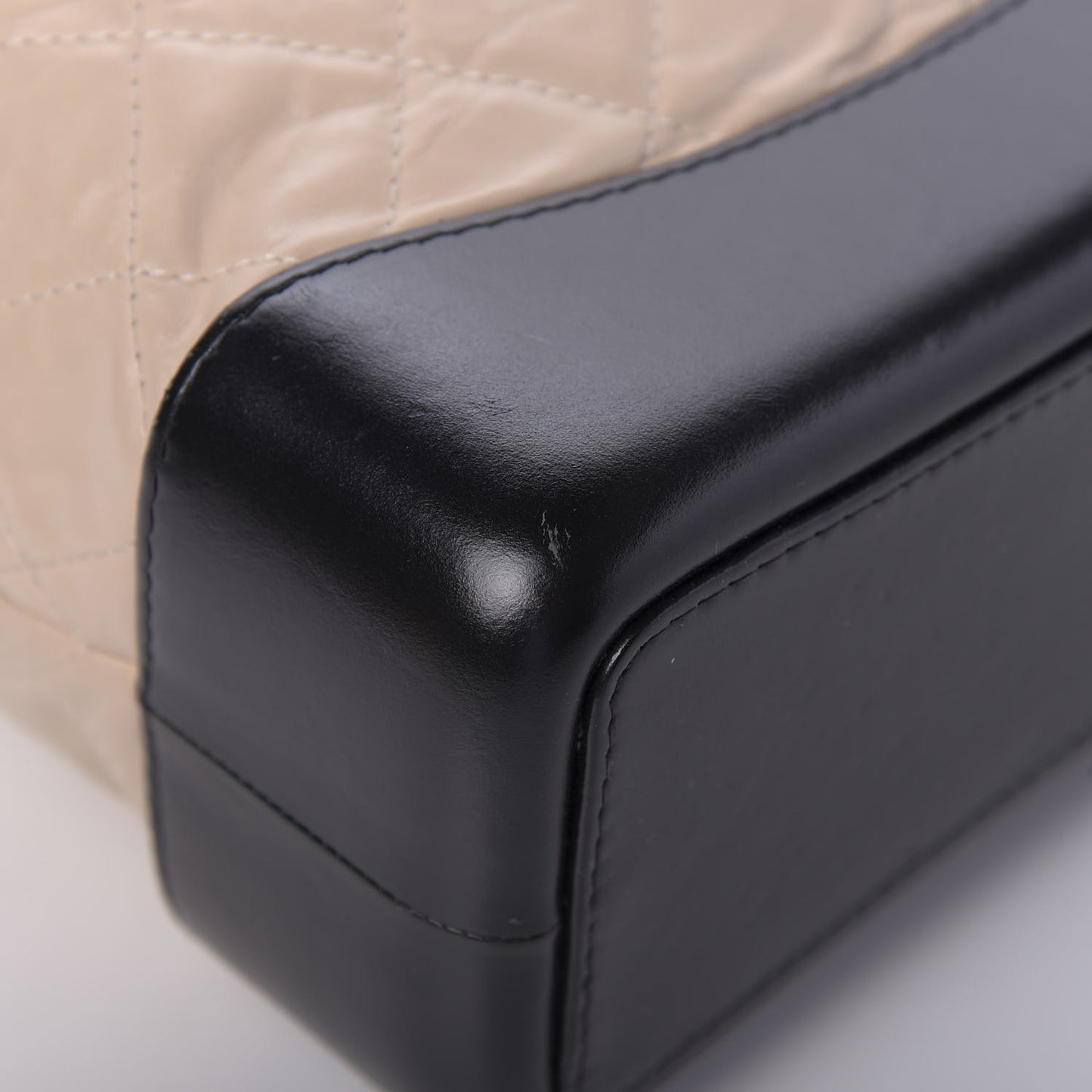 Aged Calfskin Quilted Small Gabrielle Backpack Beige Black