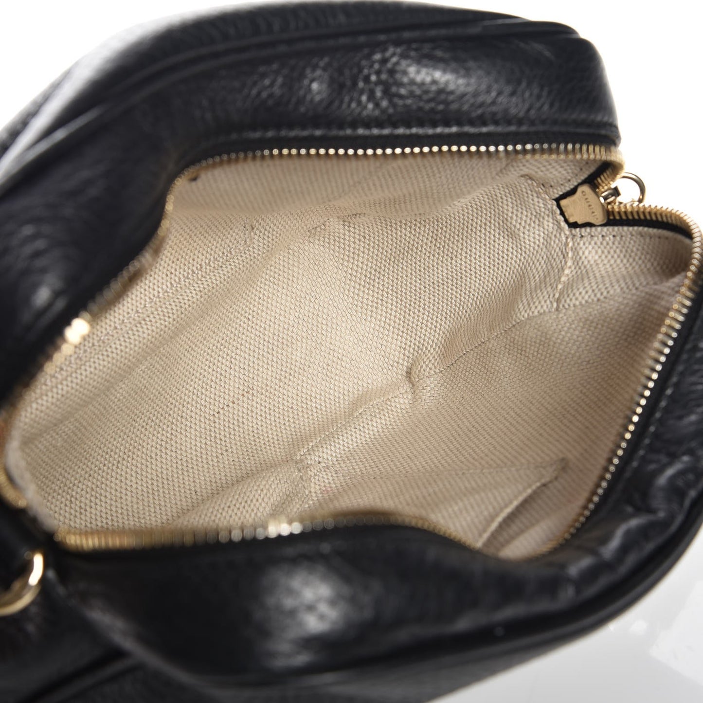 Pebbled Calfskin Small Soho Disco Bag Black
