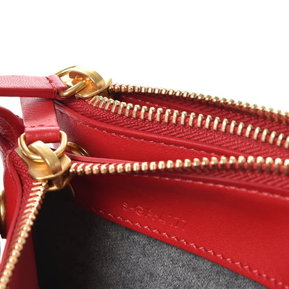 Celine Lambskin Small Trio Crossbody Bag Red 9 of 9
