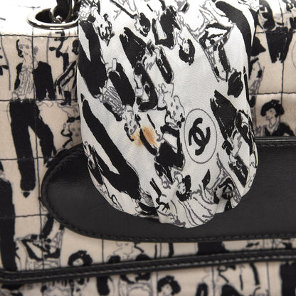 Chanel Silk Lambskin Coco Mademoiselle Scarf Flap Bag White Black 13 of 13