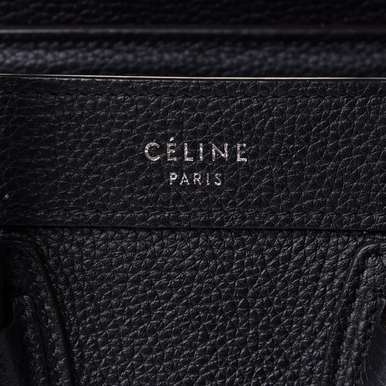Celine Drummed Calfskin Nano Luggage Black 8 of 12