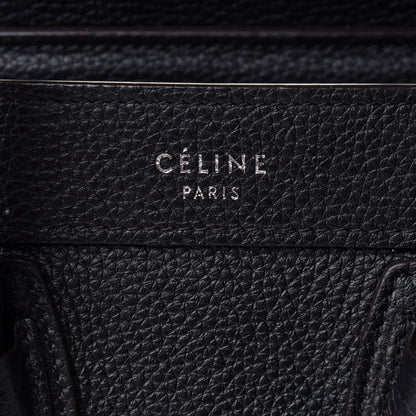 Celine Drummed Calfskin Nano Luggage Black 8 of 12